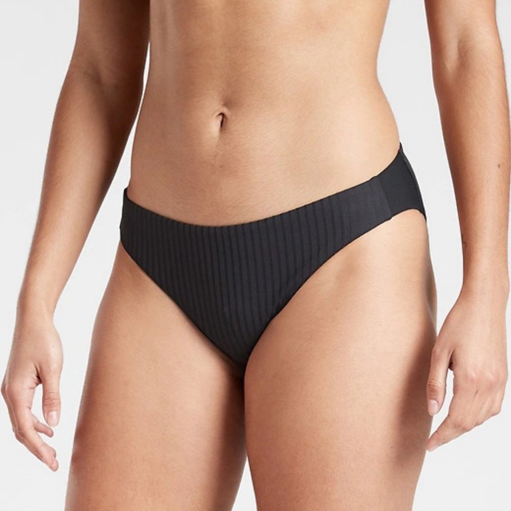 Athleta Rib Medium Bikini Bottom size XL Black